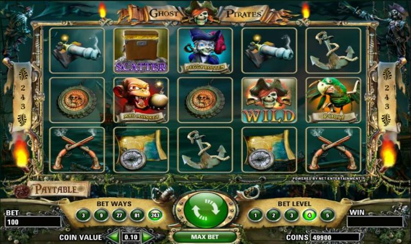 Gameplay della slot Ghost Pirates