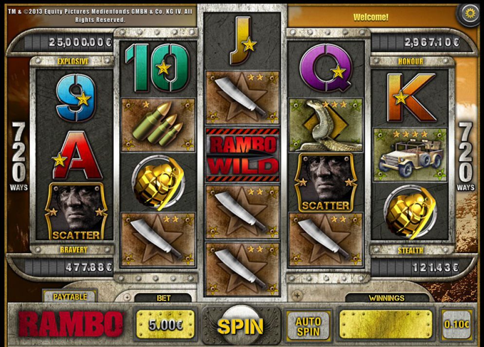 Mecânica de jogo do slot Rambo