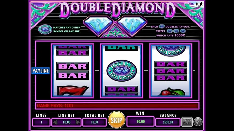 Interfaccia della slot Twin Diamonds