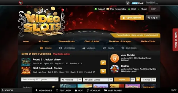 Videoslots RTP-Daten